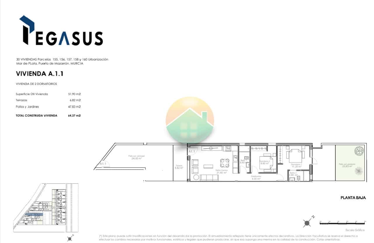 2 chambre Appartement à vendre à Puerto de Mazarron - 189 000 € (Ref: 9401013)