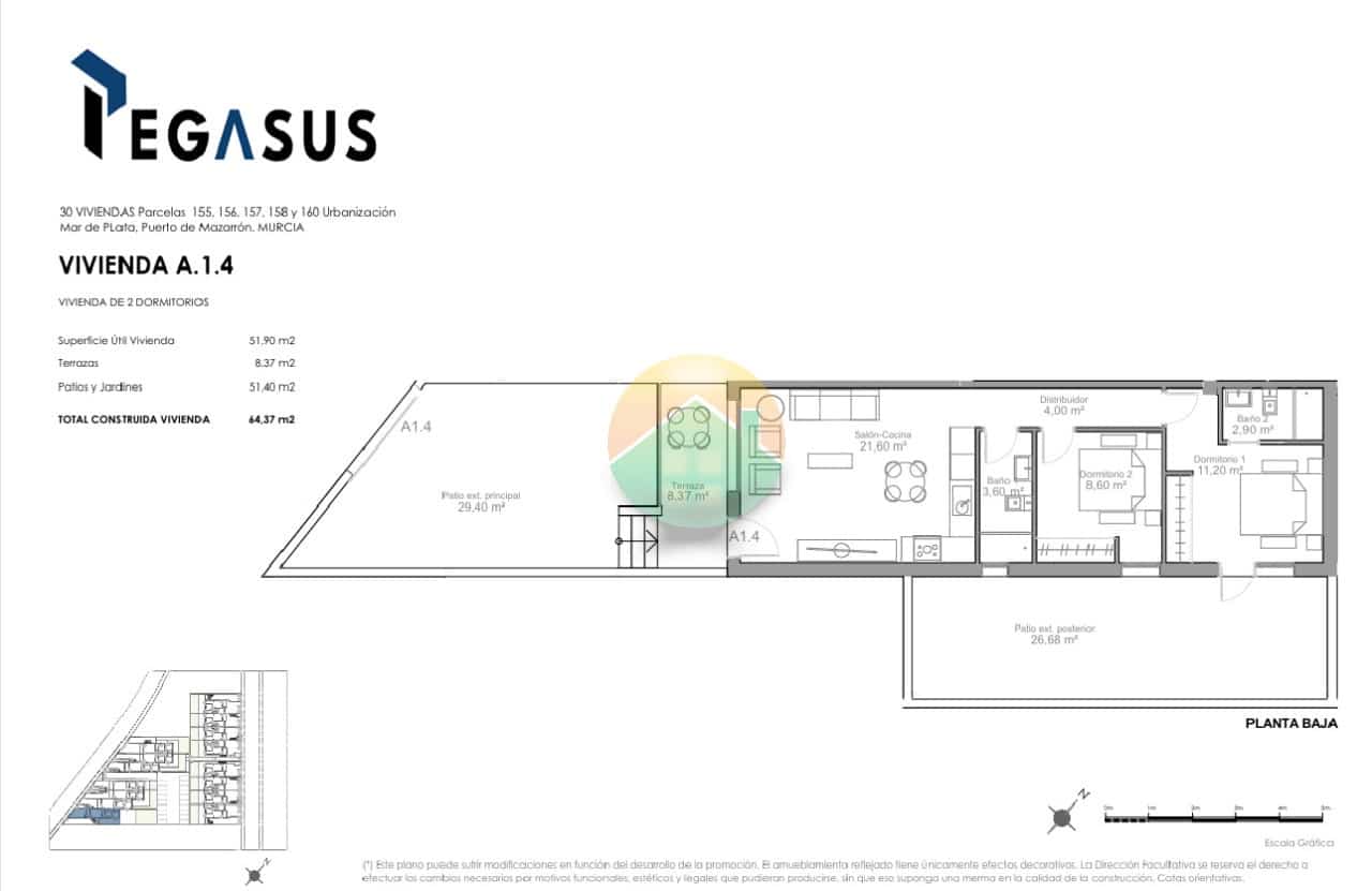 2 chambre Appartement à vendre à Puerto de Mazarron - 189 000 € (Ref: 9401013)