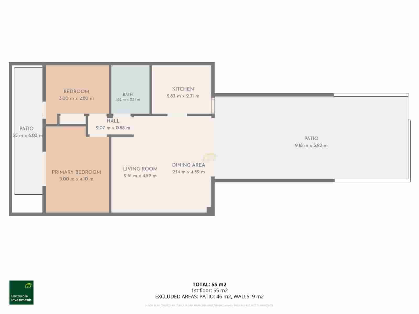 2 chambre Bungalow à vendre à Puerto Calero avec piscine - 325 000 € (Ref: 10044390)