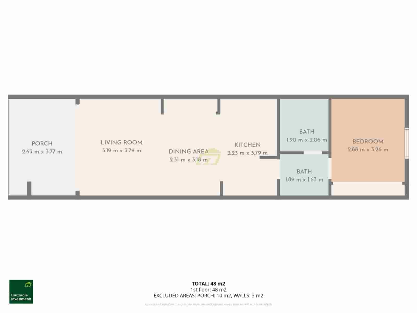 1 quarto Apartamento para venda em Costa Teguise com piscina - 195 000 € (Ref: 9465133)