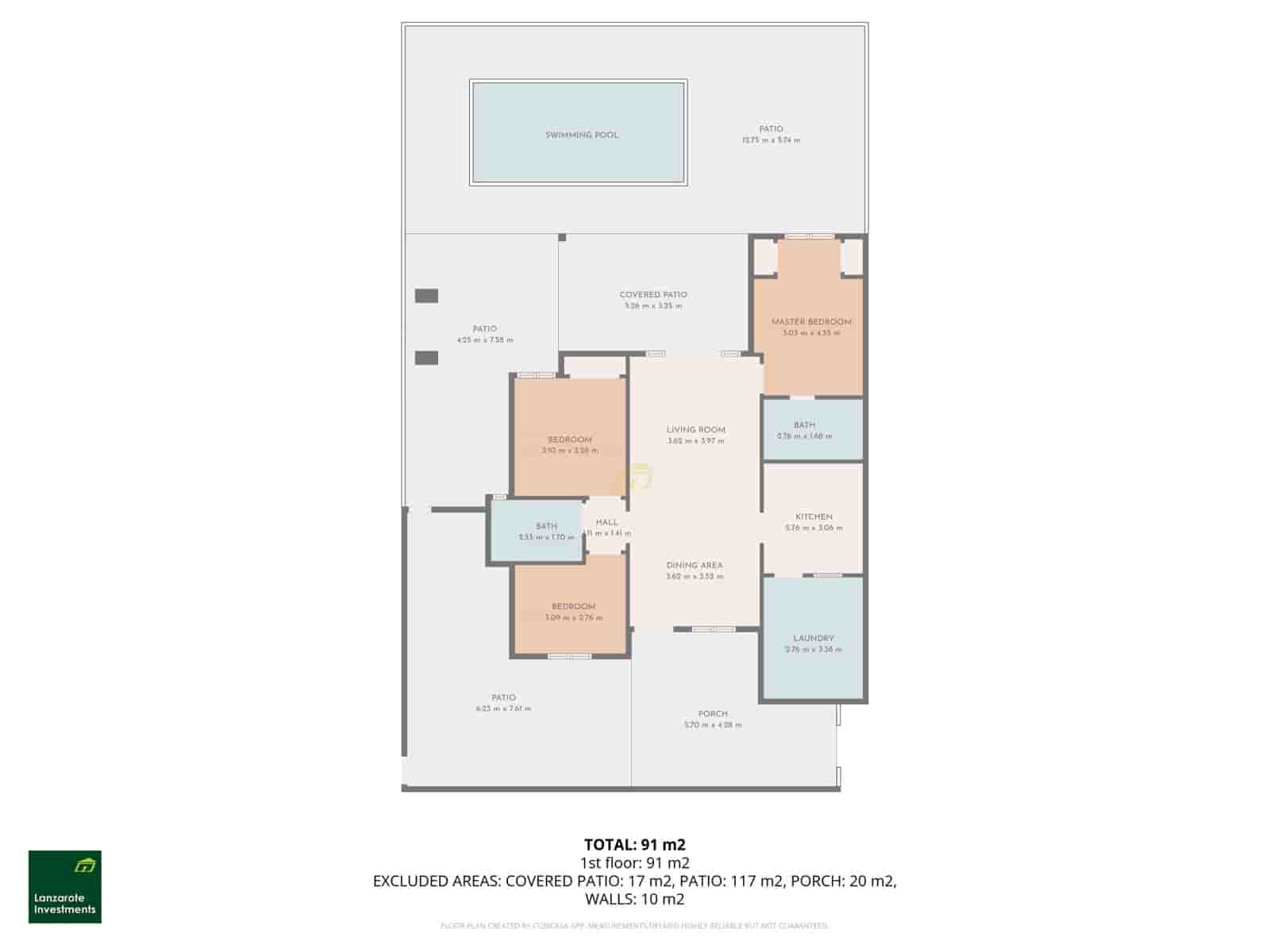 3 bedroom Villa for sale in Playa Blanca with pool - € 535,000 (Ref: 9629540)