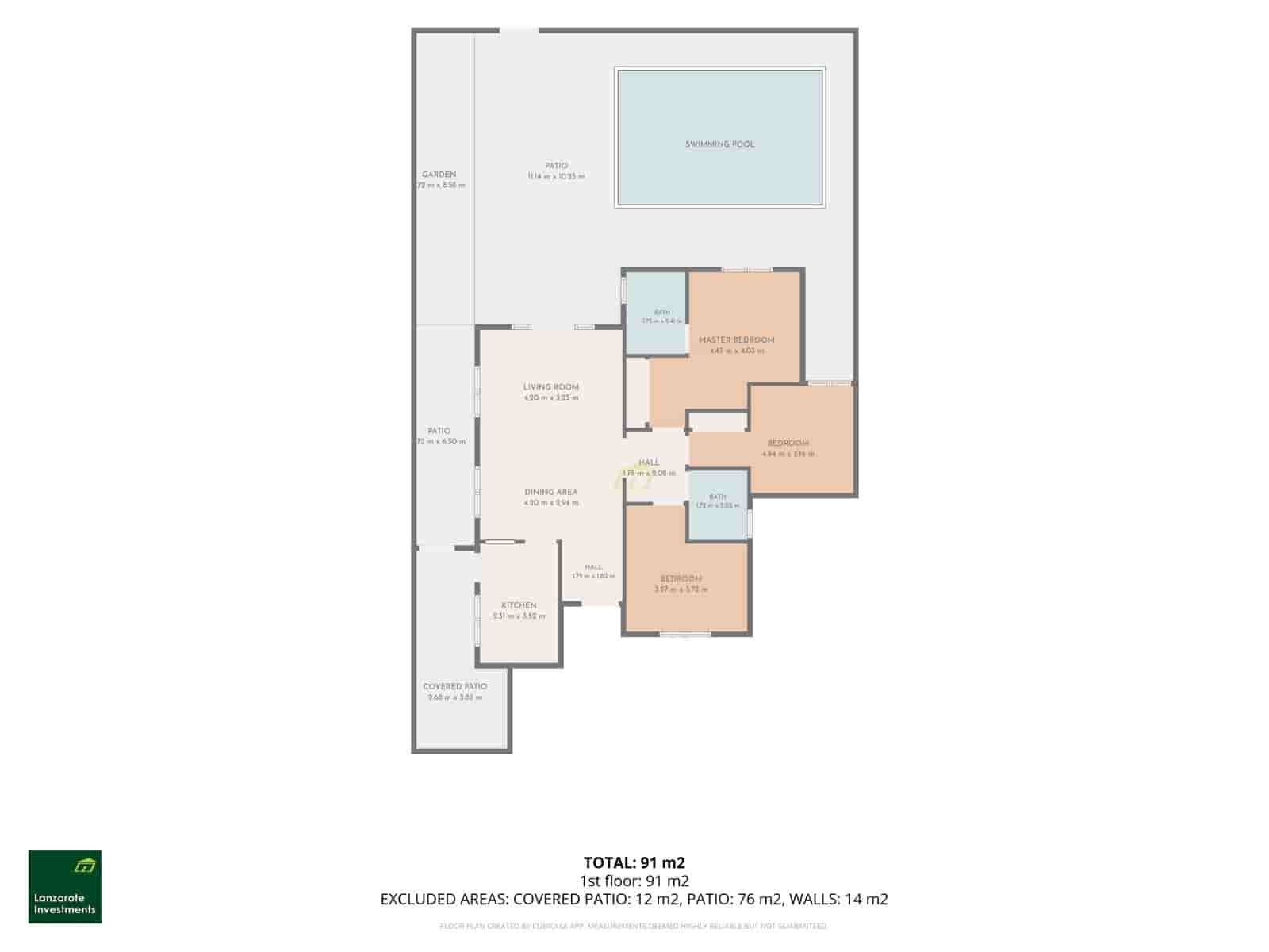 Bungalow de 3 habitaciones en Costa Teguise en venta con piscina garaje - 480.000 € (Ref: 9959050)
