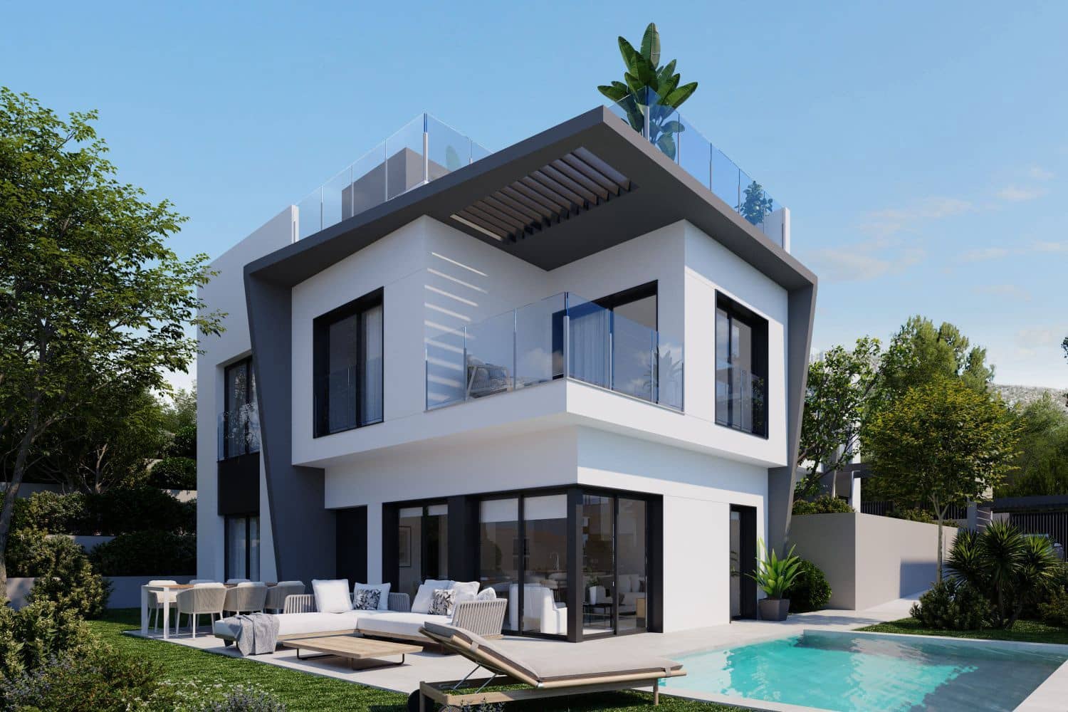 4 makuuhuone Huvila myytävänä paikassa La Villajoyosa / Vila Joiosa mukana uima-altaan 
autotalli - 764 500 € (Ref: 10011456)