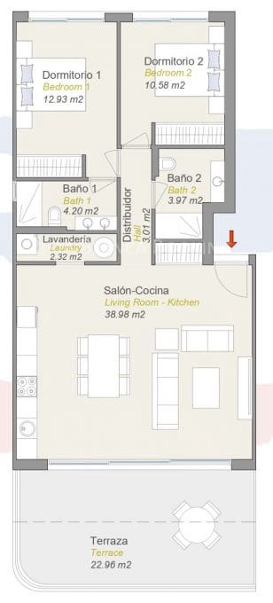 2 soveværelse Lejlighed til salg i Finestrat - € 550.000 (Ref: 9582874)