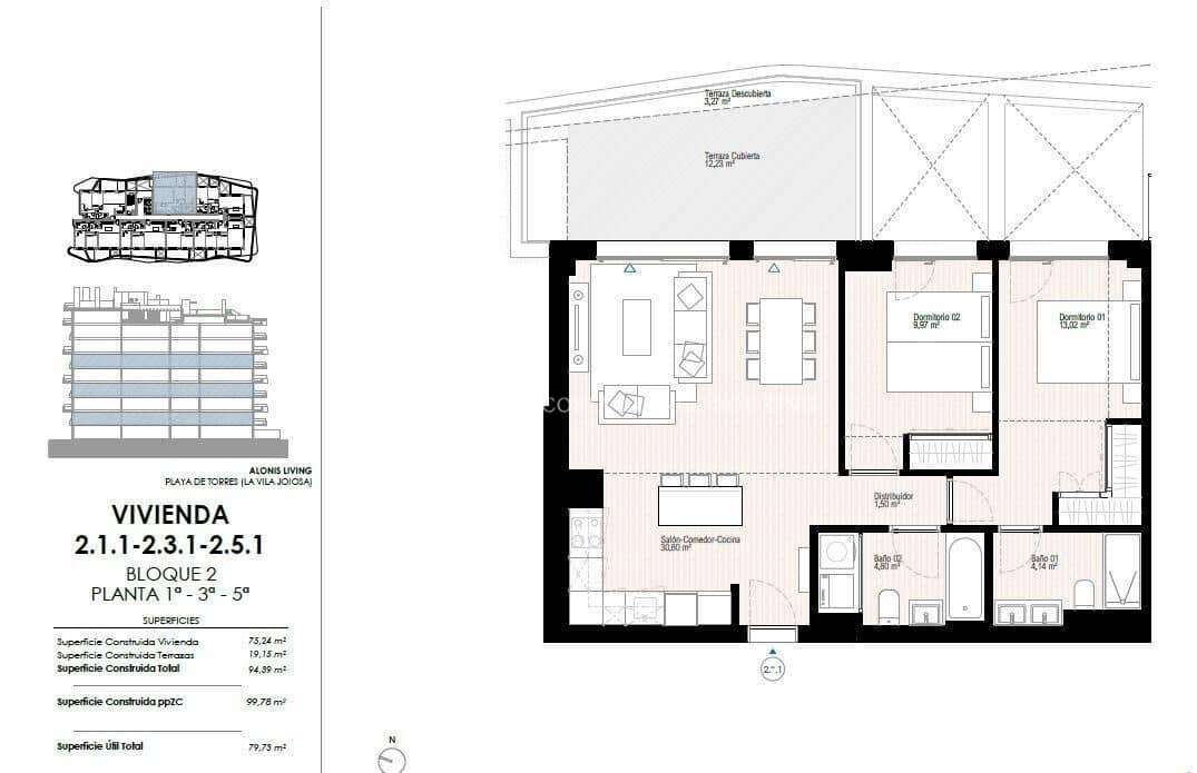 2 bedroom Apartment for sale in La Villajoyosa / Vila Joiosa with pool garage - € 424,000 (Ref: 9637489)