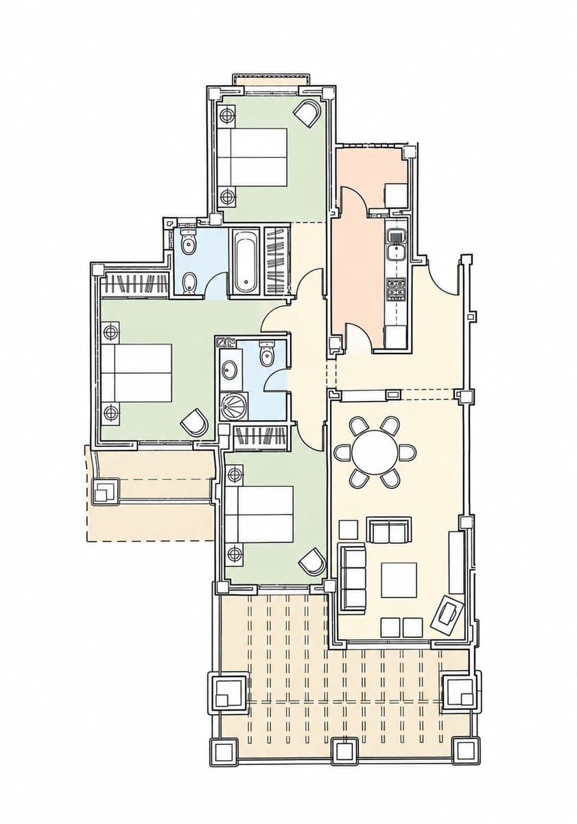 Apartamento de 3 habitaciones en Los Arqueros en venta con piscina garaje - 585.000 € (Ref: 10099732)
