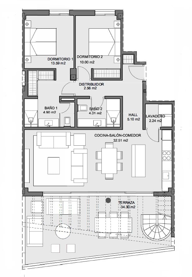 2 chambre Penthouse à vendre à Fuengirola avec piscine - 850 000 € (Ref: 9939485)