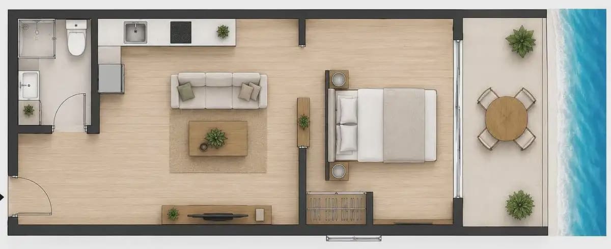 1 soverom Strandleiligheter til salgs i Torremolinos med garasje - € 389 000 (Ref: 9987066)