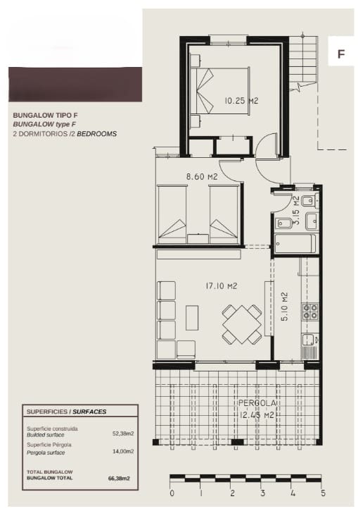 2 Zimmer Bungalow zu verkaufen in Calpe / Calp mit Pool Garage - 240.000 € (Ref: 7687514)