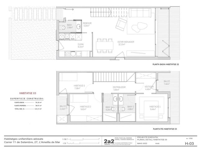 3 soverom Rekkehus til salgs i L'Ametlla de Mar med svømmebasseng garasje - € 350 000 (Ref: 8153779)