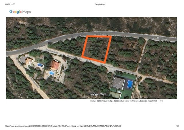 Tontti myytävänä paikassa L'Ametlla de Mar - 99 000 € (Ref: 9656865)