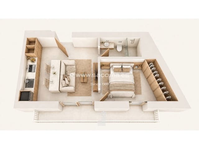 1 soveværelse Lejlighed til salg i Marques de la Fonsanta, Palma de Mallorca med garage - € 353.000 (Ref: 10012983)