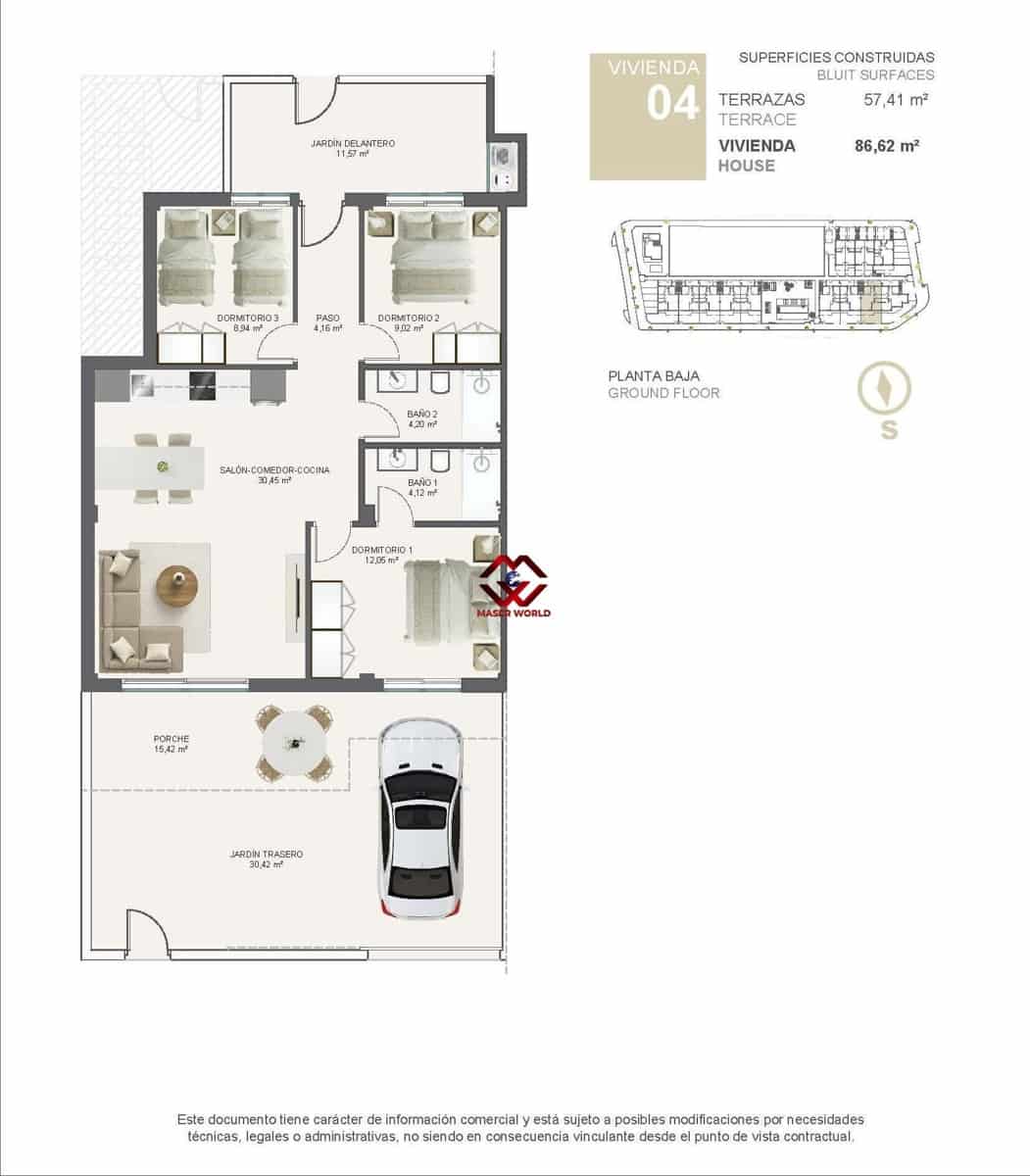 3 soverom Bungalow til salgs i El Mojon med svømmebasseng garasje - € 345 000 (Ref: 10059459)
