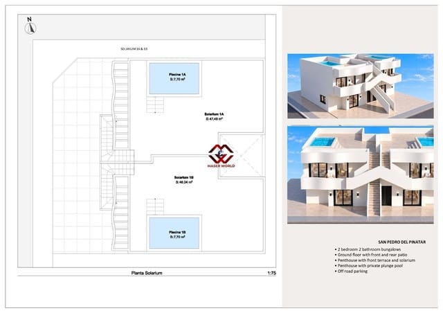2 camera da letto Bungalow in vendita in San Pedro del Pinatar con piscina garage - 299.950 € (Rif: 10142602)