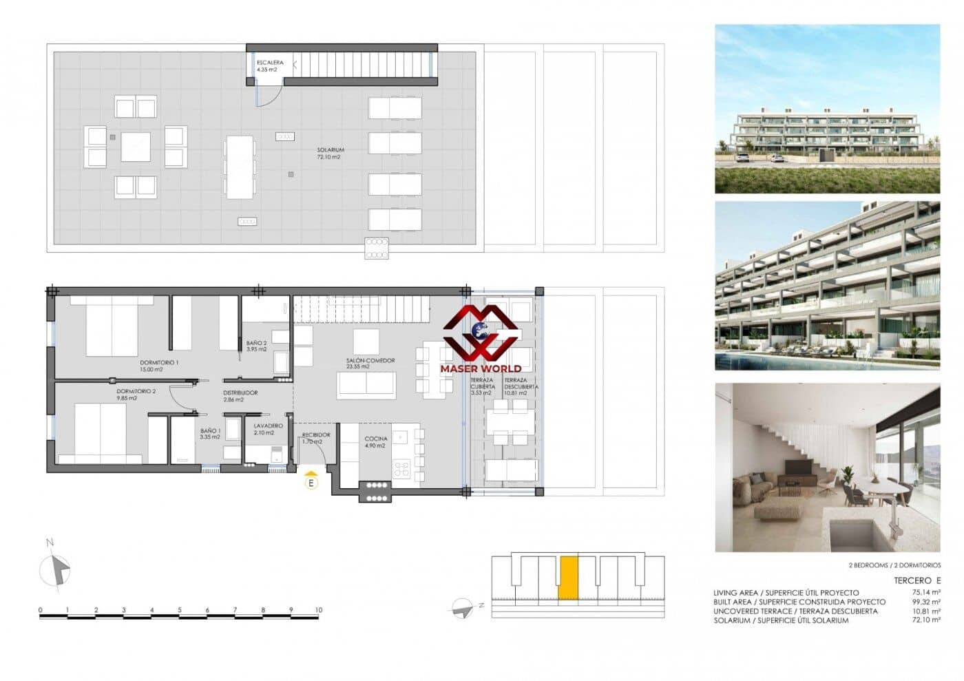 2 chambre Penthouse à vendre à Mar de Cristal avec piscine garage - 358 000 € (Ref: 10165025)