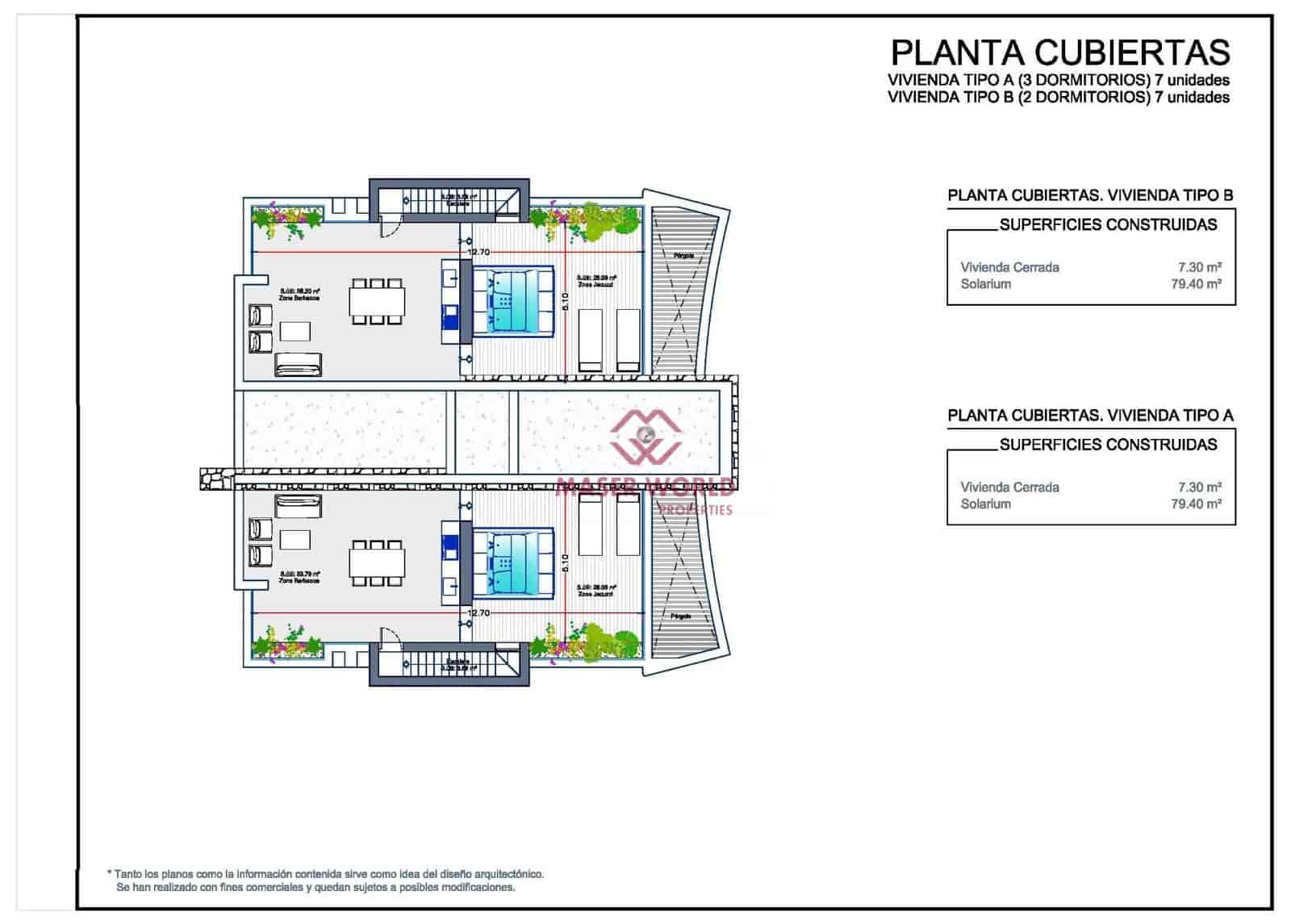 2 bedroom Penthouse for sale in La Manga del Mar Menor with pool - € 580,000 (Ref: 7810140)