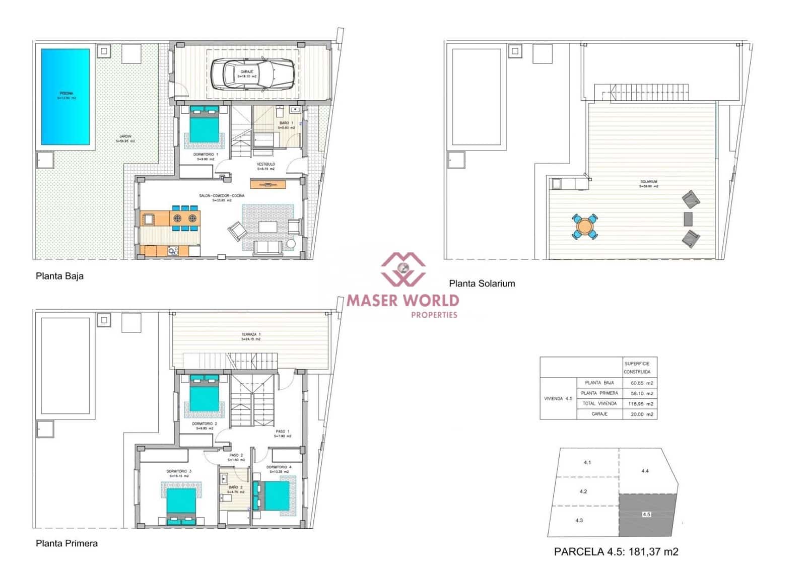 4 soveværelse Villa til salg i Los Belones med swimmingpool - € 355.000 (Ref: 8233444)