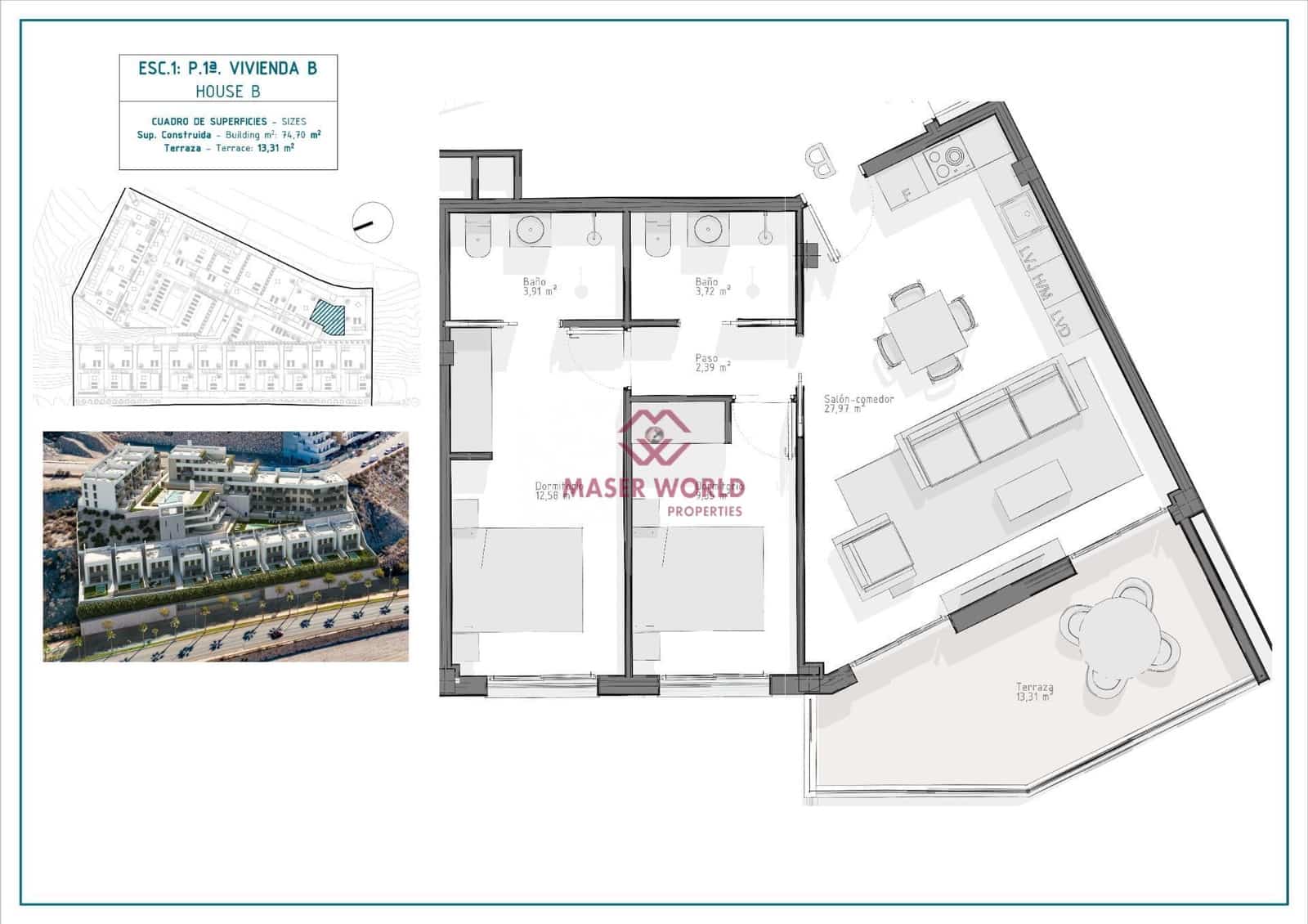 2 bedroom Apartment for sale in Aguilas with pool garage - € 267,000 (Ref: 8250458)