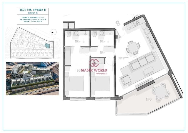 2 bedroom Apartment for sale in El Hornillo, Aguilas with pool garage - € 267,000 (Ref: 8250458)