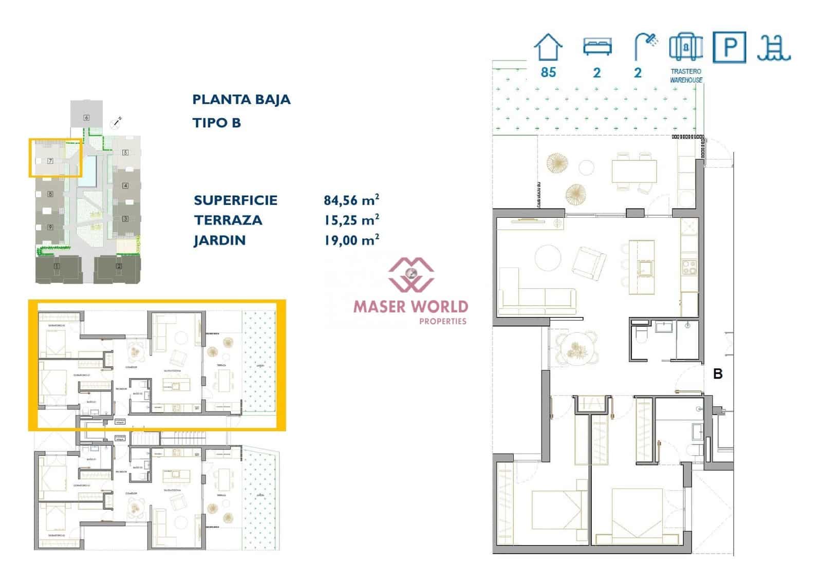 2 bedroom Apartment for sale in San Pedro del Pinatar with pool - € 254,900 (Ref: 8253949)
