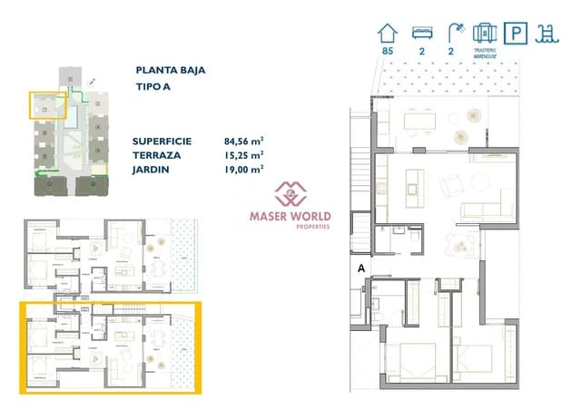 2 sypialnia Apartament na sprzedaż w San Pedro del Pinatar z basenem - 254 900 € (Ref: 8253949)