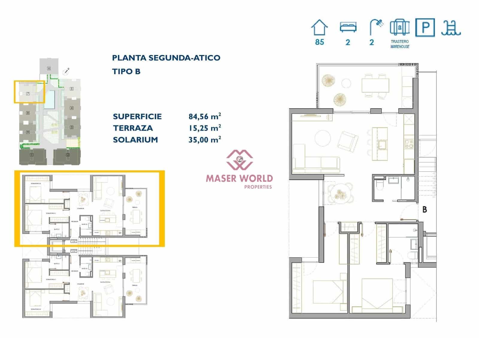 2 quarto Penthouse para venda em San Pedro del Pinatar com piscina - 264 900 € (Ref: 8253953)