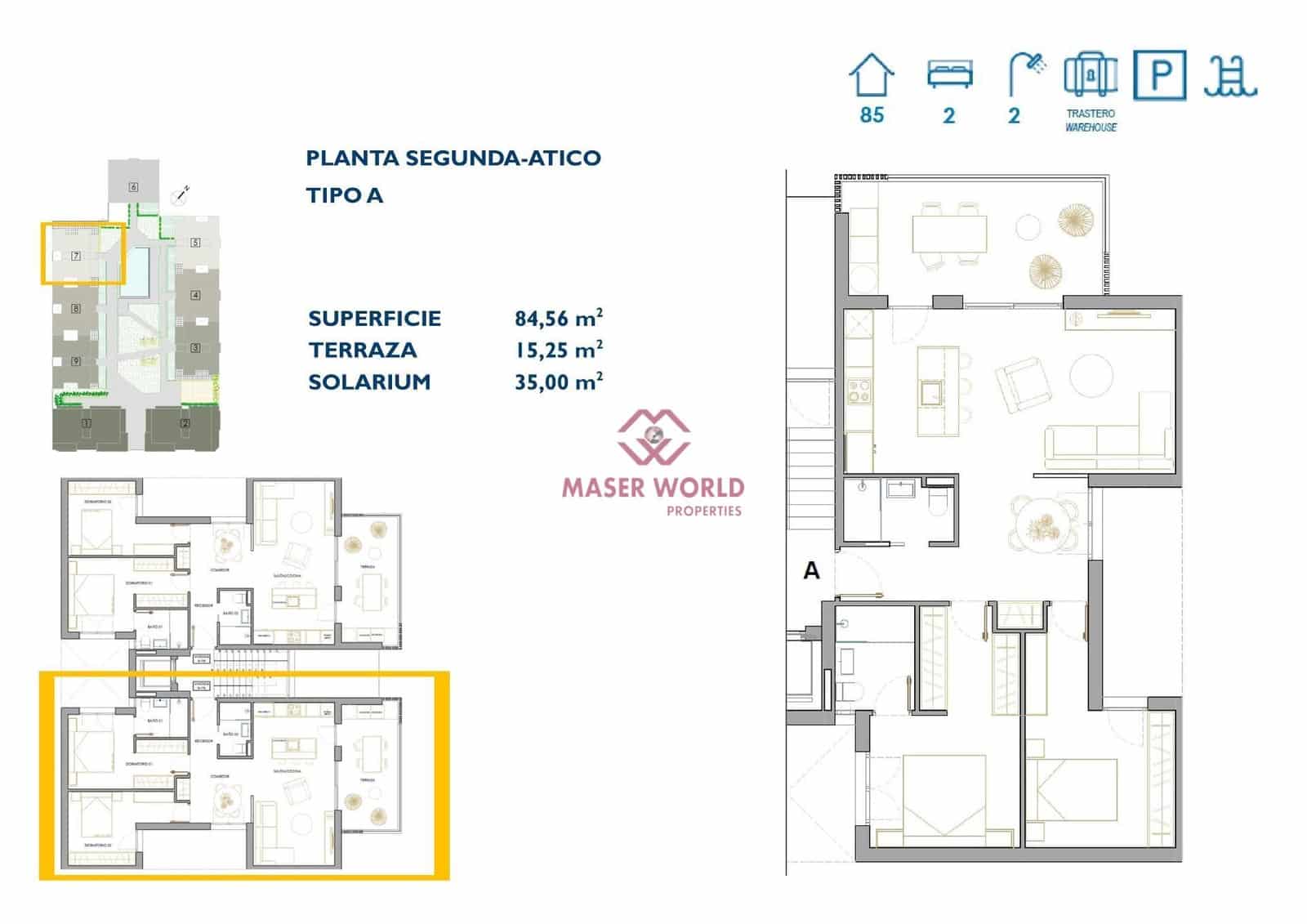 2 quarto Penthouse para venda em San Pedro del Pinatar com piscina - 264 900 € (Ref: 8253953)