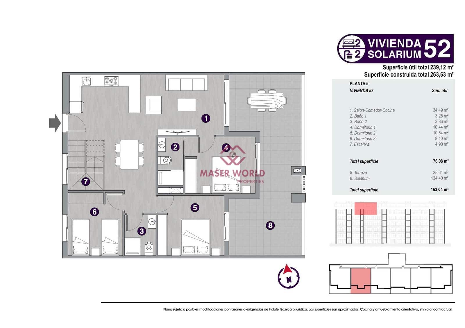 3 soveværelse Penthouse til salg i Torrevieja med swimmingpool - € 540.000 (Ref: 8253959)