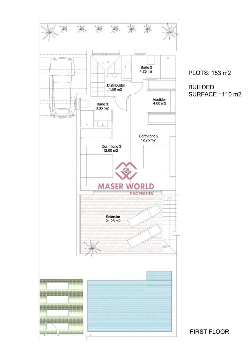 3 sovrum Villa till salu i San Javier med pool - 385 000 € (Ref: 8302998)