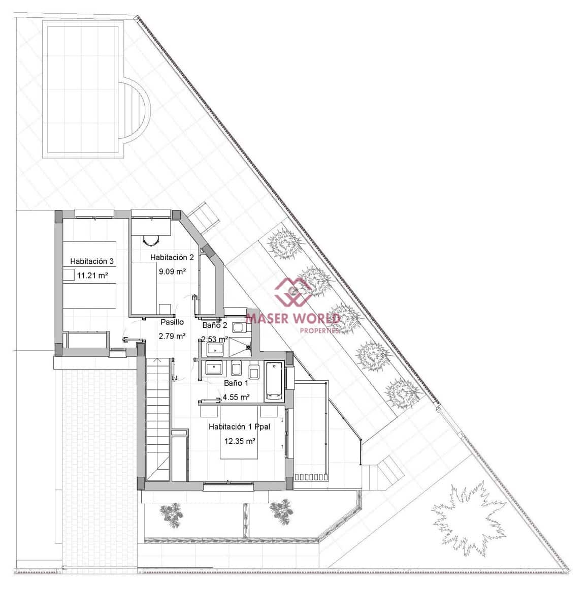 4 sypialnia Dom blizniak na sprzedaż w Los Alcazares z basenem garażem - 390 000 € (Ref: 8377711)