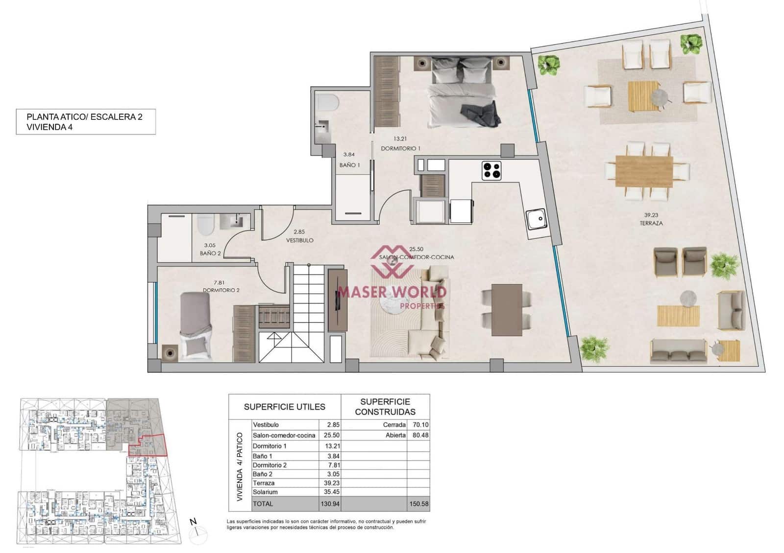 2 sovrum Takvåning till salu i Santa Pola med pool - 313 000 € (Ref: 8377716)