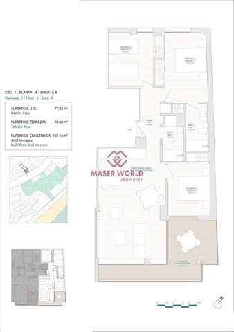 Apartamento de 3 habitaciones en La Villajoyosa / Vila Joiosa en venta con garaje - 575.000 € (Ref: 8394926)