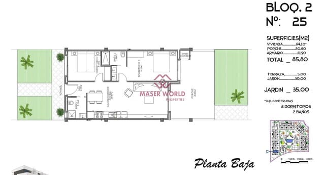 2 sovrum Lägenhet till salu i El Raso, Guardamar del Segura med pool - 225 000 € (Ref: 8398466)