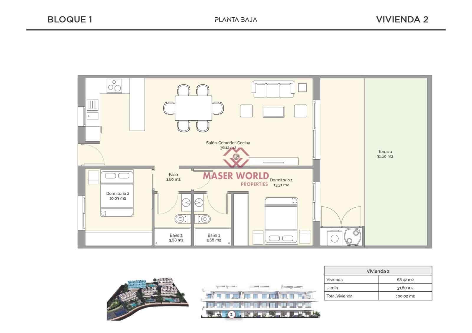 2 camera da letto Appartamento in vendita in Finestrat con piscina - 319.900 € (Rif: 8398467)