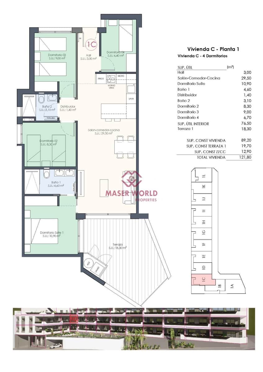 4 soverom Leilighet til salgs i Benijofar med svømmebasseng garasje - € 339 000 (Ref: 8398471)