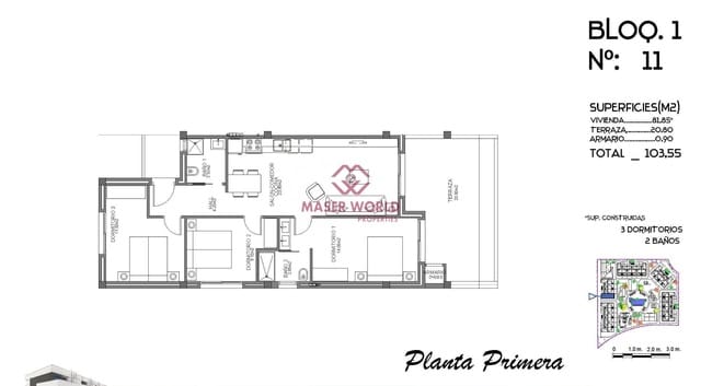 3 sovrum Lägenhet till salu i El Raso, Guardamar del Segura med pool - 235 000 € (Ref: 8398476)