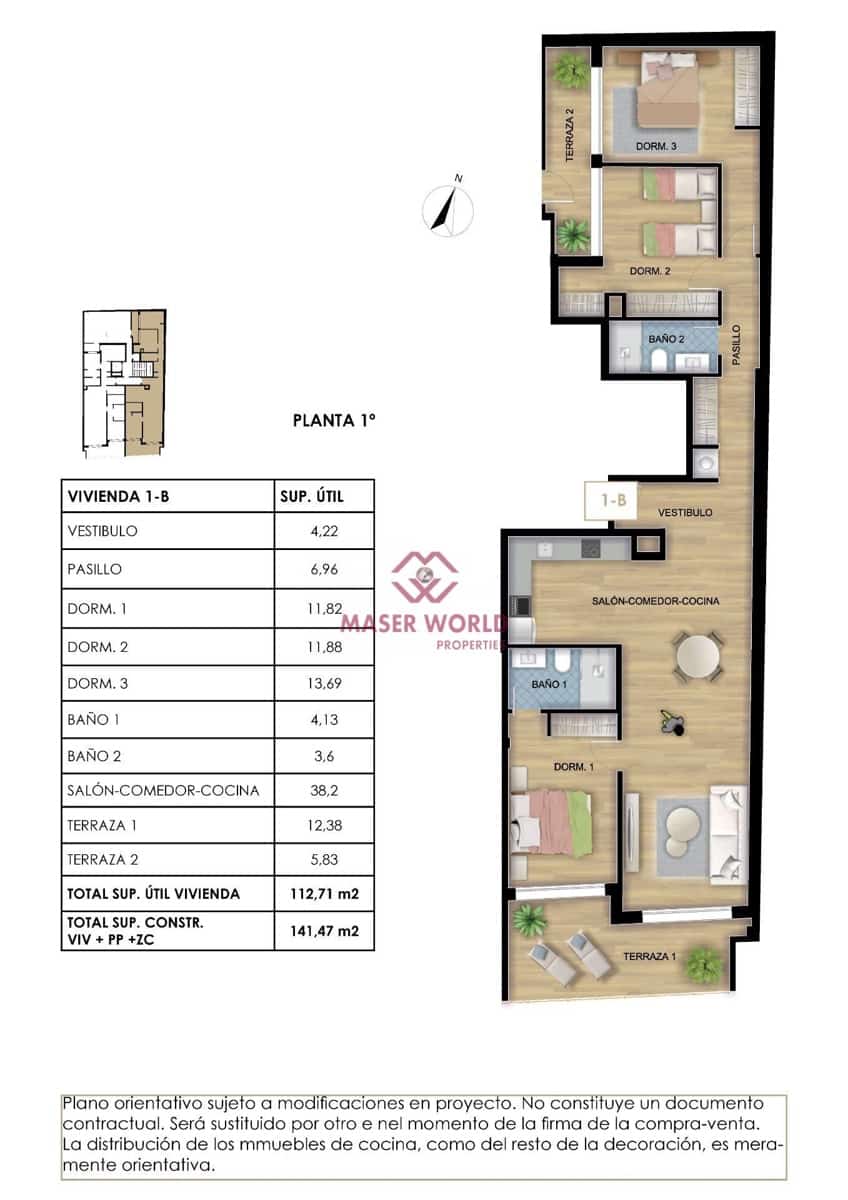 3 sypialnia Apartament na sprzedaż w Torrevieja z basenem garażem - 365 000 € (Ref: 8423346)
