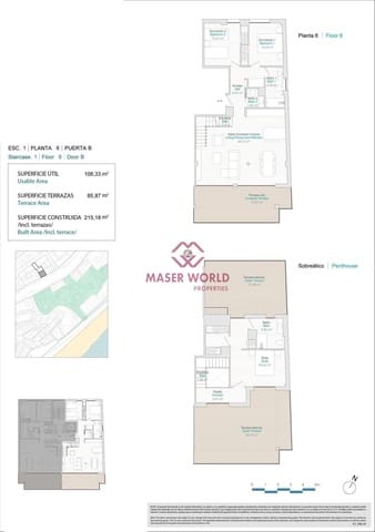 3 sypialnia Penthouse na sprzedaż w La Villajoyosa / Vila Joiosa z garażem - 794 700 € (Ref: 8457076)