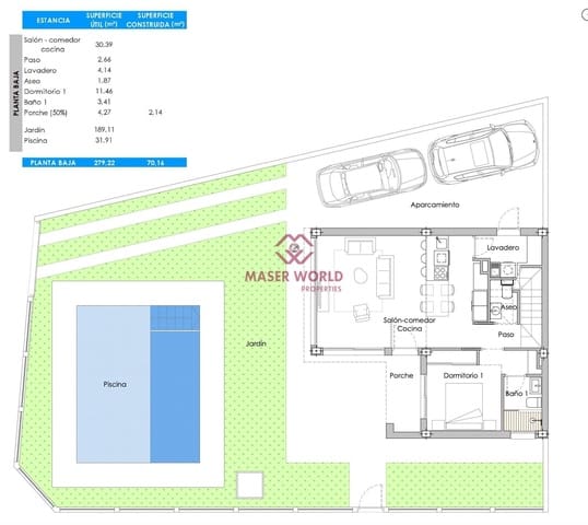 Chalet de 3 habitaciones en San Pedro del Pinatar en venta con piscina - 569.950 € (Ref: 8529918)