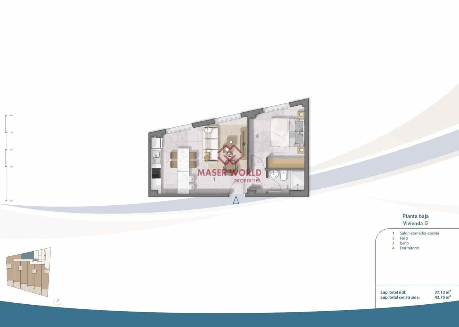 1 sypialnia Apartament na sprzedaż w Lo Pagan z basenem - 240 000 € (Ref: 8570495)