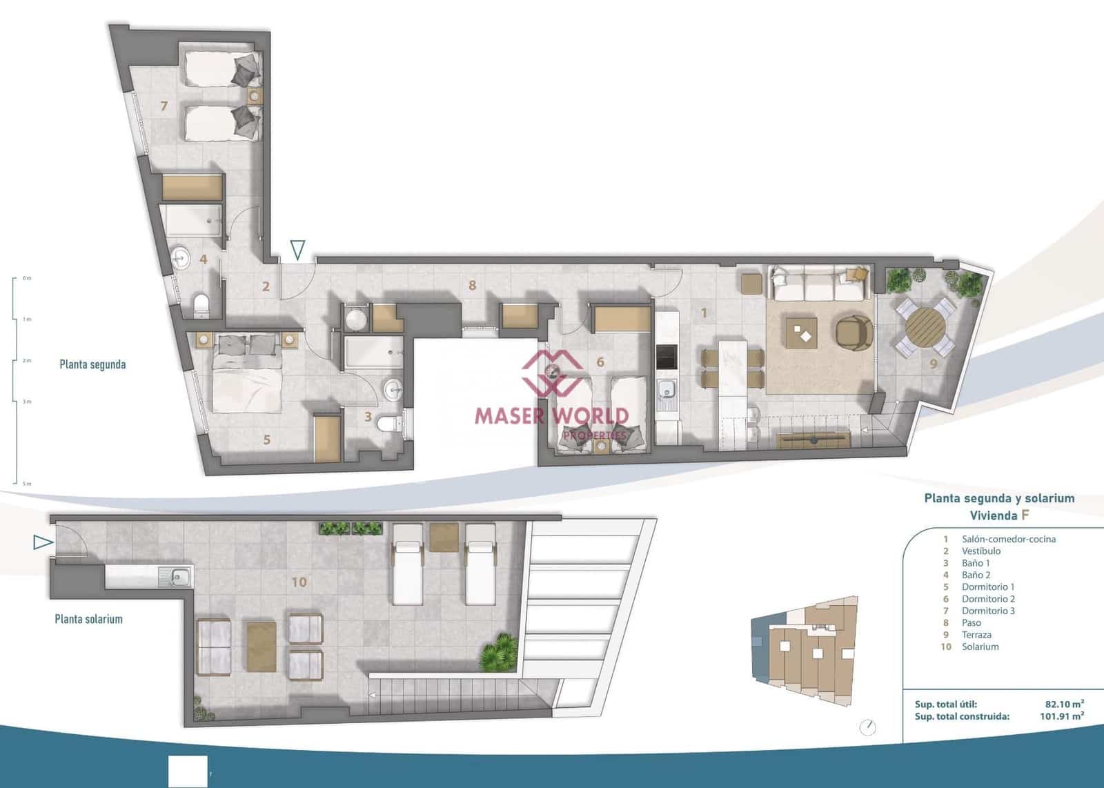 3 soverom Penthouse til salgs i Lo Pagan med svømmebasseng - € 810 000 (Ref: 8570501)