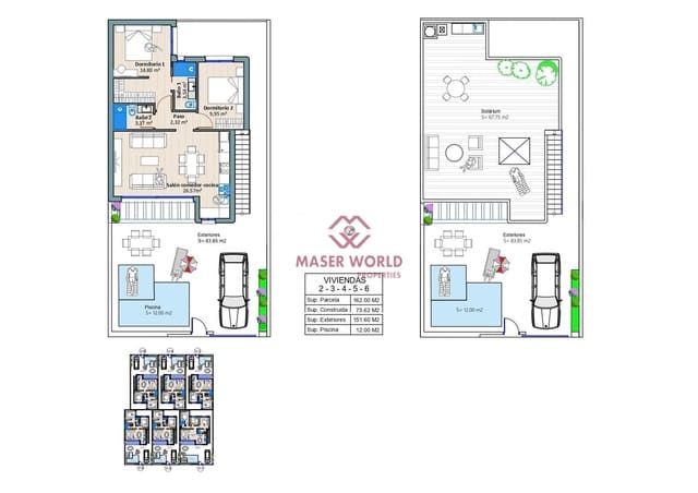 2 bedroom Villa for sale in Torre-Pacheco with pool - € 264,900 (Ref: 8675895)