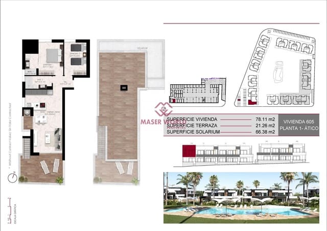 2 soverom Bungalow til salgs i Ciudad Quesada, Rojales med svømmebasseng - € 294 000 (Ref: 8708169)