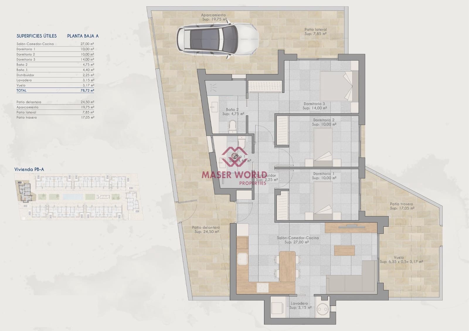 3 soverom Bungalow til salgs i Torre-Pacheco med svømmebasseng - € 230 000 (Ref: 8723994)