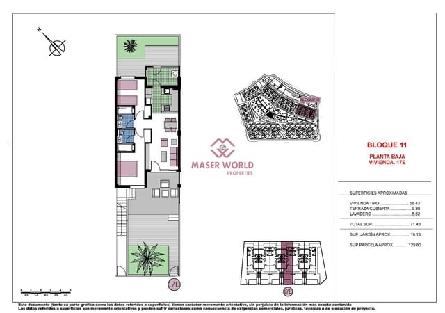 2 slaapkamer Bungalow te koop in Mil Palmeras, Pilar de la Horadada met zwembad garage - € 339.000 (Ref: 8756173)