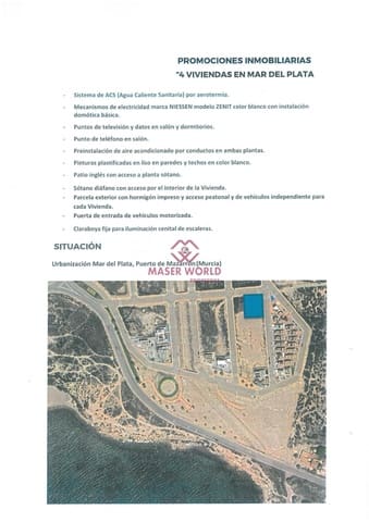 3 quarto Moradia para venda em Puerto de Mazarron, Mazarrón com piscina - 350 000 € (Ref: 8905507)