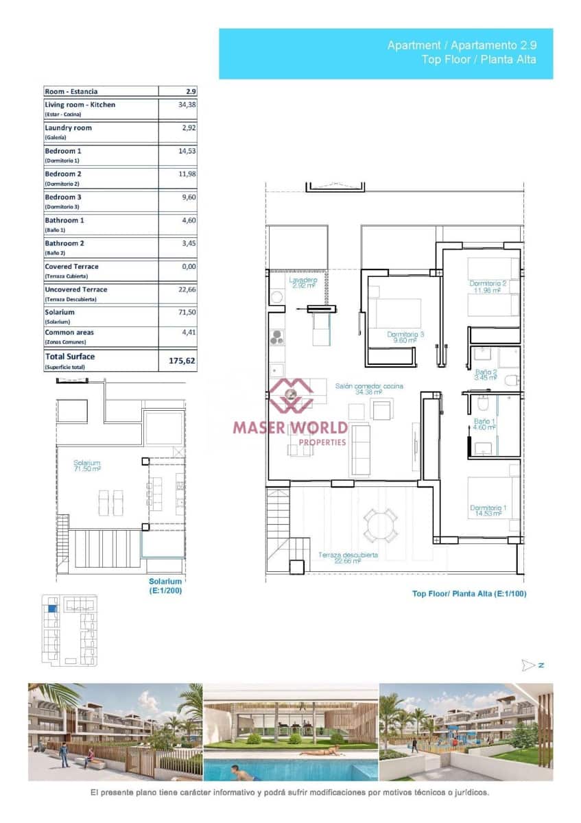 3 soverom Penthouse til salgs i Torre de la Horadada med svømmebasseng - € 539 900 (Ref: 8948700)