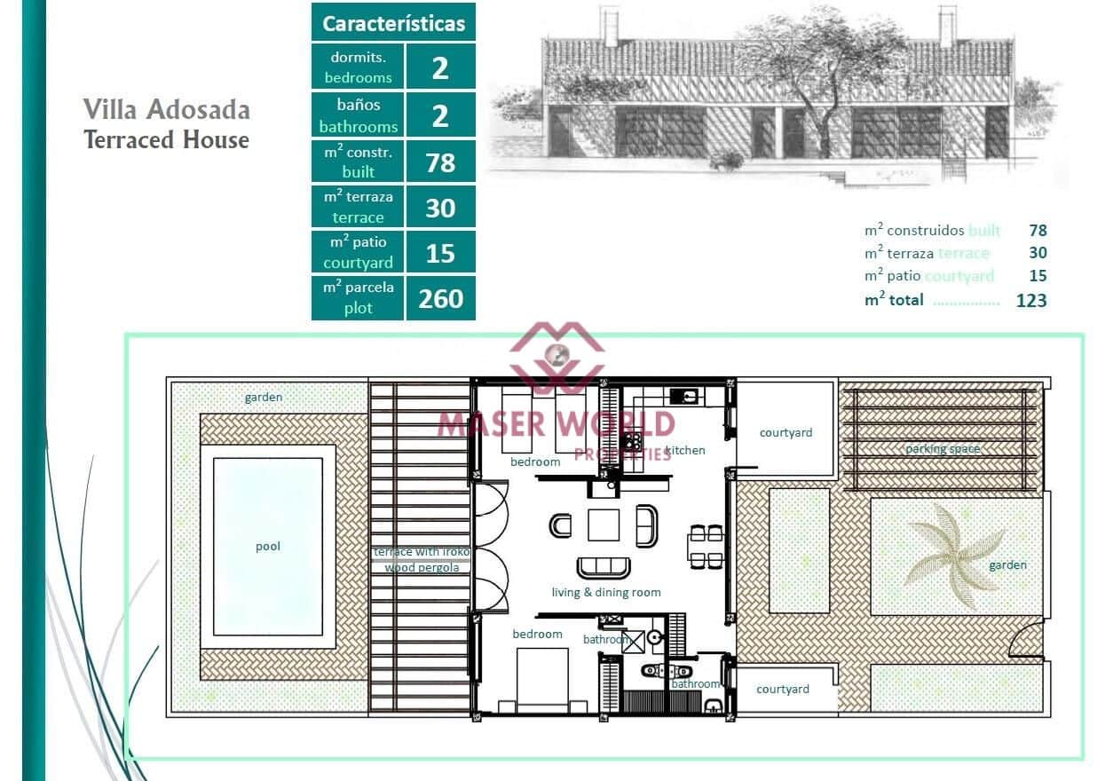 2 sypialnia Dom szeregowy na sprzedaż w La Peraleja Golf Resort z basenem - 298 000 € (Ref: 8948701)
