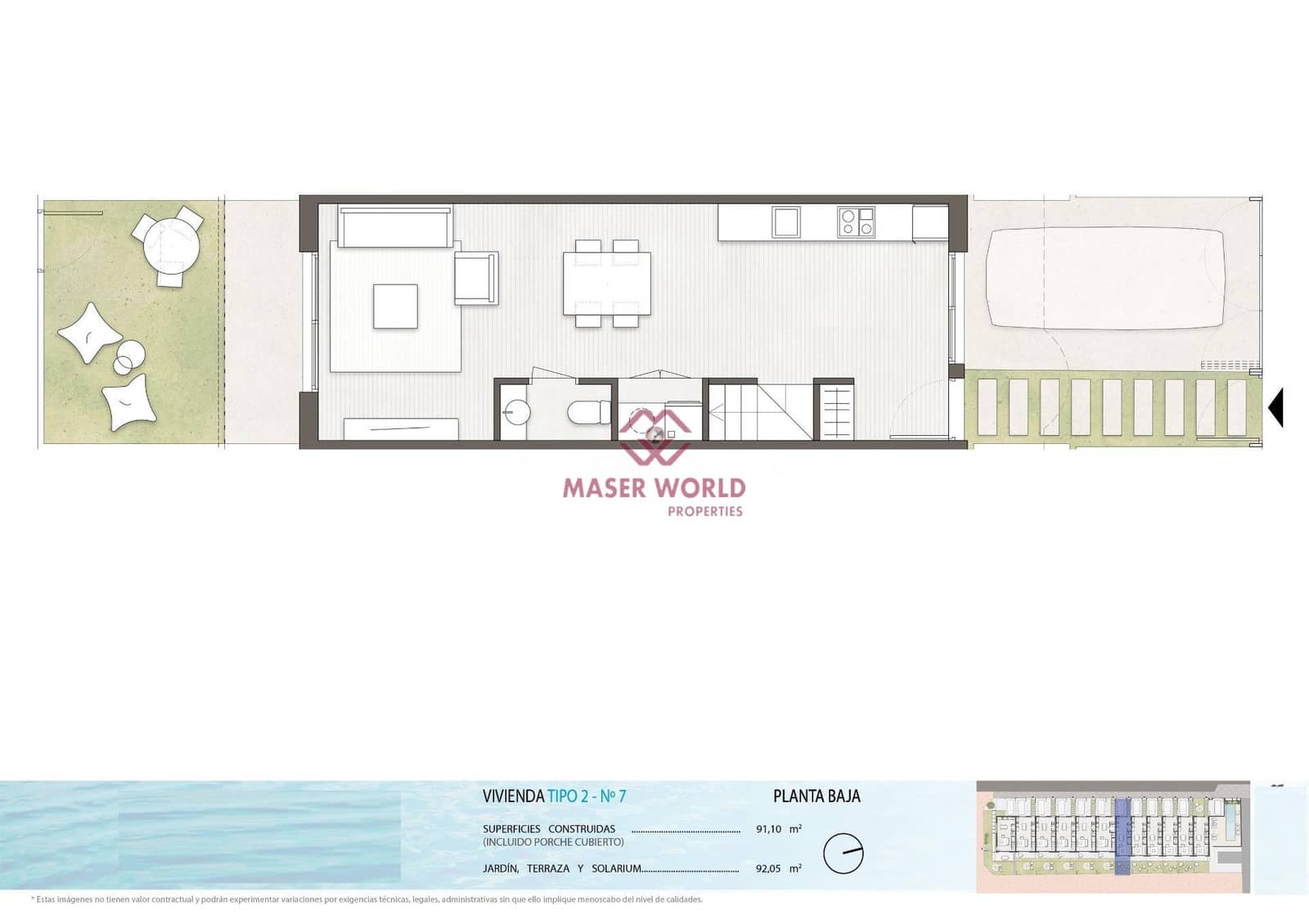 2 bedroom Terraced Villa for sale in Pilar de la Horadada with pool - € 299,900 (Ref: 8948721)