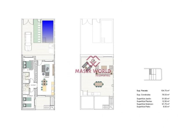 2 bedroom Terraced Villa for sale in San Javier with pool - € 285,000 (Ref: 8972098)